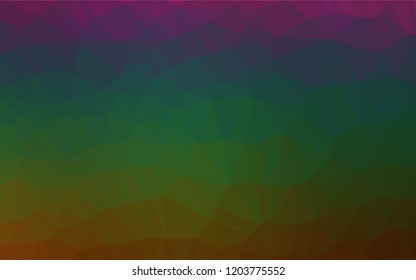 Dark Multicolor, Rainbow vector polygon abstract background. An elegant bright illustration with gradient. A completely new template for your business design.