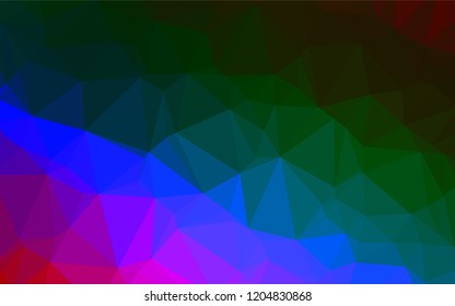 Dark Multicolor, Rainbow vector polygon abstract background. A completely new color illustration in a vague style. The polygonal design can be used for your web site.