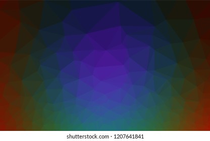 Dark Multicolor, Rainbow vector polygon abstract backdrop. Shining illustration, which consist of triangles. The completely new template can be used for your brand book.