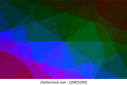 Dark Multicolor, Rainbow vector polygon abstract background. An elegant bright illustration with gradient. The completely new template can be used for your brand book.