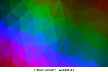 Dark Multicolor, Rainbow vector polygon abstract layout. A completely new color illustration in a vague style. The template can be used as a background for cell phones.