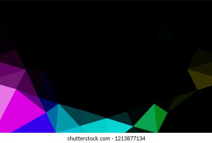 Dark Multicolor, Rainbow vector polygon abstract background. Geometric illustration in Origami style with gradient.  A completely new template for your business design.