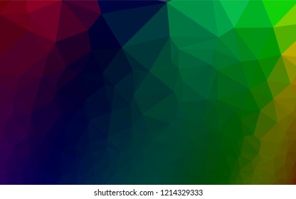 Dark Multicolor, Rainbow vector polygon abstract layout. A completely new color illustration in a vague style. Triangular pattern for your business design.
