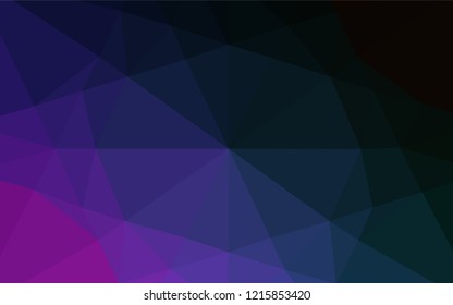 Dark Multicolor, Rainbow vector polygon abstract background. Creative geometric illustration in Origami style with gradient. A new texture for your design.