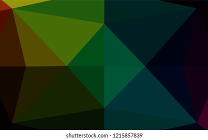 Dark Multicolor, Rainbow vector polygon abstract layout. Creative illustration in halftone style with gradient. A new texture for your design.