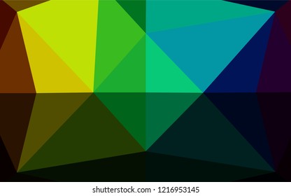 Dark Multicolor, Rainbow vector polygon abstract background. Colorful abstract illustration with gradient. Brand new style for your business design.