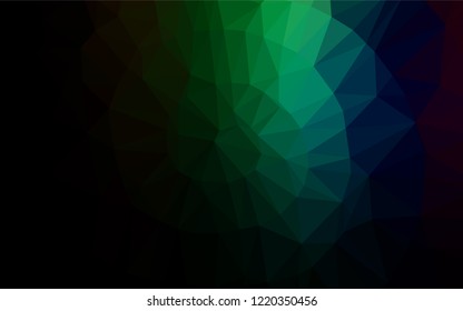 Dark Multicolor, Rainbow vector polygon abstract layout. Brand new colored illustration in blurry style with gradient. A completely new design for your business.