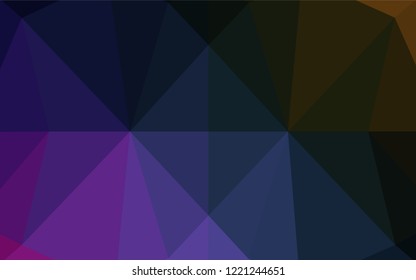 Dark Multicolor, Rainbow vector polygon abstract layout. Creative geometric illustration in Origami style with gradient. Triangular pattern for your business design.