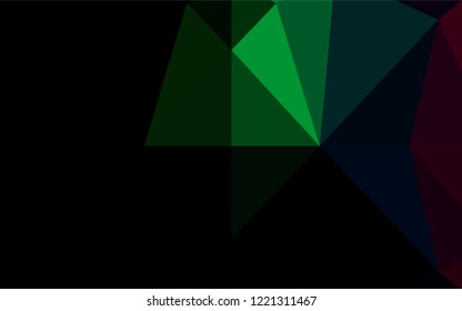 Dark Multicolor, Rainbow vector polygon abstract layout. Creative geometric illustration in Origami style with gradient. Triangular pattern for your business design.