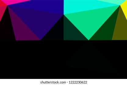 Dark Multicolor, Rainbow vector polygon abstract background. Geometric illustration in Origami style with gradient.  The template can be used as a background for cell phones.