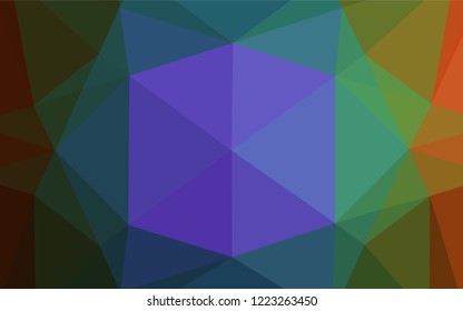 Dark Multicolor, Rainbow vector polygon abstract layout. Glitter abstract illustration with an elegant design. Brand new design for your business.