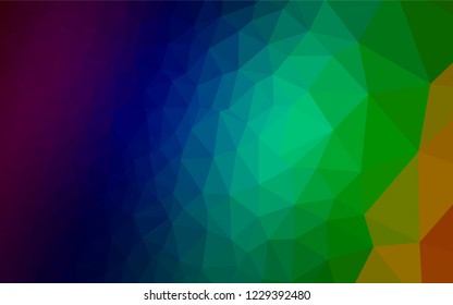 Dark Multicolor, Rainbow vector polygon abstract background. Shining illustration, which consist of triangles. A completely new template for your business design.