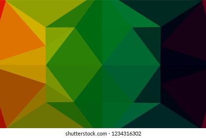 Dark Multicolor, Rainbow vector polygon abstract background. An elegant bright illustration with gradient. Brand new style for your business design.