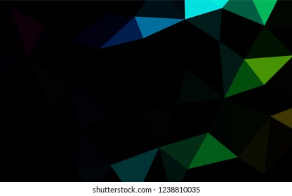 Dark Multicolor, Rainbow vector polygon abstract layout. An elegant bright illustration with gradient. The template can be used as a background for cell phones.