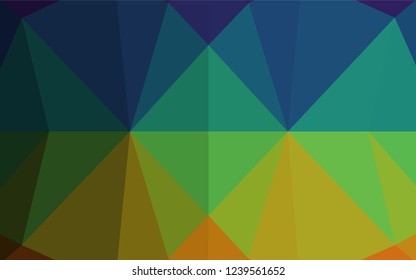 Dark Multicolor, Rainbow vector polygon abstract layout. Geometric illustration in Origami style with gradient.  Brand new style for your business design.