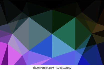 Dark Multicolor, Rainbow vector polygon abstract backdrop. Creative geometric illustration in Origami style with gradient. The template can be used as a background for cell phones.
