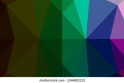 Dark Multicolor, Rainbow vector polygon abstract layout. Colorful illustration in abstract style with gradient. The polygonal design can be used for your web site.