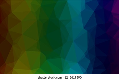 Dark Multicolor, Rainbow vector polygon abstract backdrop. Shining colored illustration in a Brand new style. The textured pattern can be used for background.