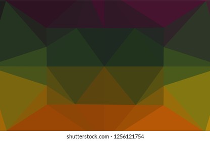 Dark Multicolor, Rainbow vector polygon abstract backdrop. Geometric illustration in Origami style with gradient.  A completely new template for your business design.