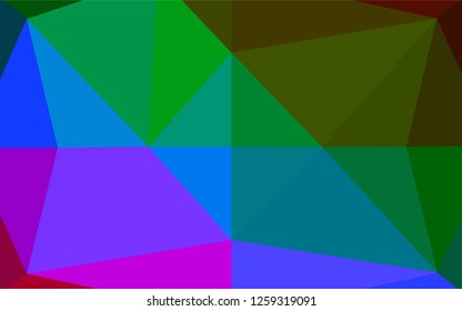 Dark Multicolor, Rainbow vector polygon abstract layout. A sample with polygonal shapes. The template can be used as a background for cell phones.