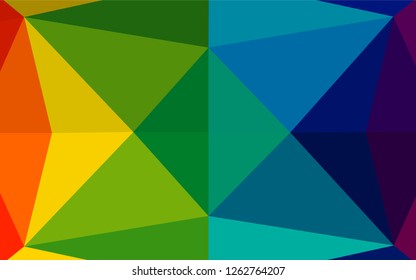 Dark Multicolor, Rainbow vector polygon abstract backdrop. Glitter abstract illustration with an elegant design. Triangular pattern for your business design.
