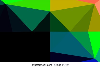 Dark Multicolor, Rainbow vector polygon abstract layout. Shining illustration, which consist of triangles. The polygonal design can be used for your web site.