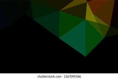 Dark Multicolor, Rainbow vector polygon abstract layout. Geometric illustration in Origami style with gradient.  The elegant pattern can be used as part of a brand book.