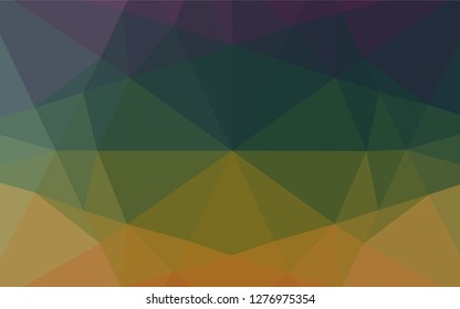 Dark Multicolor, Rainbow vector polygon abstract background. Triangular geometric sample with gradient.  Brand new design for your business.