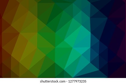 Dark Multicolor, Rainbow vector polygon abstract layout. Brand new colorful illustration in with gradient. Brand new style for your business design.