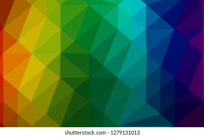 Dark Multicolor, Rainbow vector polygon abstract backdrop. Colorful illustration in abstract style with gradient. Polygonal design for your web site.