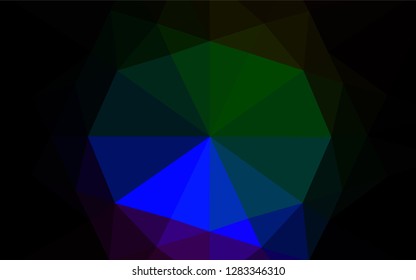 Dark Multicolor, Rainbow vector polygon abstract background. Creative illustration in halftone style with gradient. The elegant pattern can be used as part of a brand book.