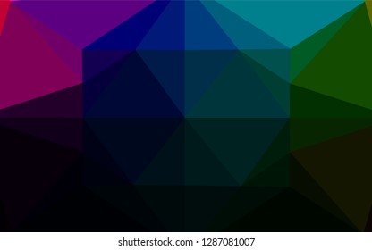 Dark Multicolor, Rainbow vector polygon abstract layout. A vague abstract illustration with gradient. A completely new design for your business.