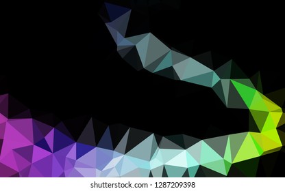 Dark Multicolor, Rainbow vector polygon abstract background. Glitter abstract illustration with an elegant design. Polygonal design for your web site.