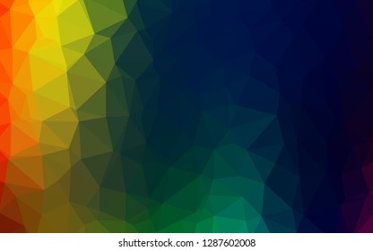 Dark Multicolor, Rainbow vector polygon abstract background. Geometric illustration in Origami style with gradient. Textured pattern for background.