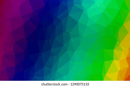 Dark Multicolor, Rainbow vector polygon abstract background. Modern geometrical abstract illustration with gradient. New texture for your design.