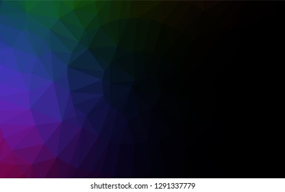 Dark Multicolor, Rainbow vector polygon abstract background. Colorful abstract illustration with gradient. The elegant pattern can be used as part of a brand book.