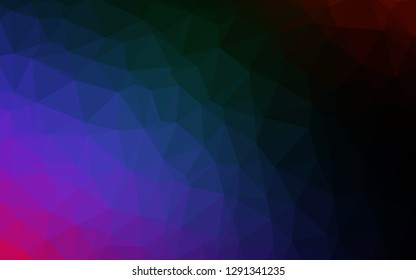 Dark Multicolor, Rainbow vector polygon abstract background. Colorful illustration in Origami style with gradient.  Triangular pattern for your business design.
