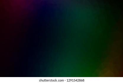 Dark Multicolor, Rainbow vector polygon abstract layout. A sample with polygonal shapes. The best triangular design for your business.