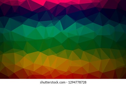 Dark Multicolor, Rainbow vector polygon abstract layout. Brand new colorful illustration in with gradient. Brand new design for your business.