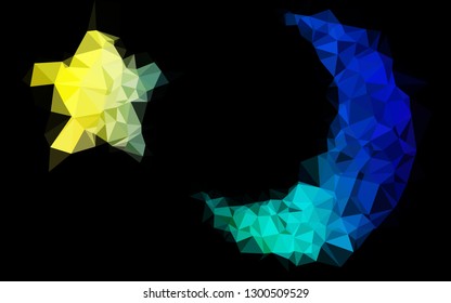 Dark Multicolor, Rainbow vector polygon abstract backdrop. Creative illustration in halftone style with gradient. Template for your brand book.