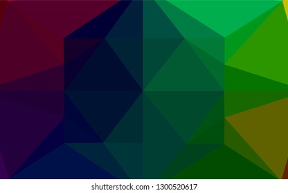 Dark Multicolor, Rainbow vector polygon abstract background. Glitter abstract illustration with an elegant design. A completely new template for your business design.