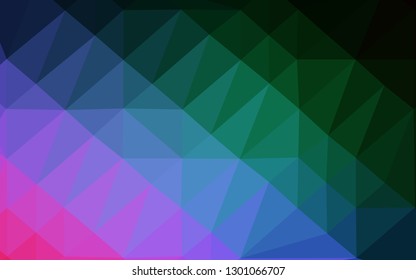 Dark Multicolor, Rainbow vector polygon abstract layout. Glitter abstract illustration with an elegant design. Completely new template for your business design.