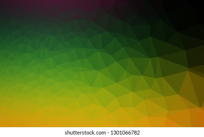 Dark Multicolor, Rainbow vector polygon abstract backdrop. Creative illustration in halftone style with gradient. The best triangular design for your business.