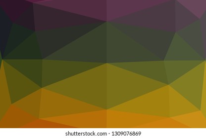 Dark Multicolor, Rainbow vector polygon abstract backdrop. Modern geometrical abstract illustration with gradient. The best triangular design for your business.