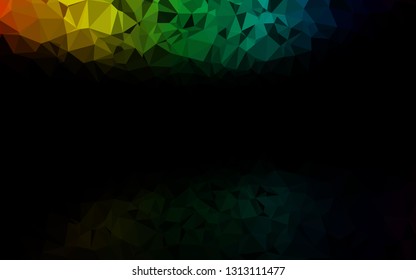 Dark Multicolor, Rainbow vector polygon abstract background. Glitter abstract illustration with an elegant design. Template for your brand book.