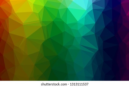 Dark Multicolor, Rainbow vector polygon abstract backdrop. Modern geometrical abstract illustration with gradient. Elegant pattern for a brand book.