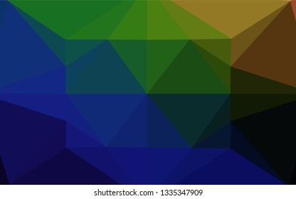 Dark Multicolor, Rainbow vector polygon abstract layout. Creative illustration in halftone style with gradient. The textured pattern can be used for background.