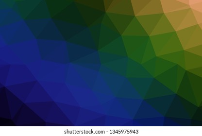 Dark Multicolor, Rainbow vector polygon abstract layout. A completely new color illustration in a vague style. Template for a cell phone background.
