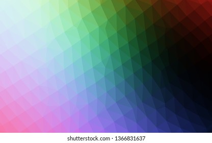 Dark Multicolor, Rainbow vector polygon abstract layout. Glitter abstract illustration with an elegant design. Completely new template for your business design.