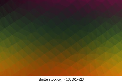 Dark Multicolor, Rainbow vector polygon abstract background. A vague abstract illustration with gradient. Completely new design for your business.